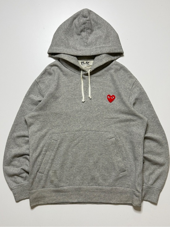 Comme des Garcons PLAY Other - Comme des Garcons PLAY Gray Hoodie with Red Heart Patch